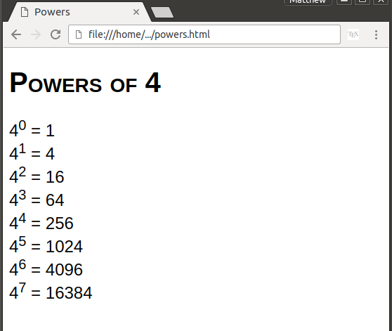 powers of 4